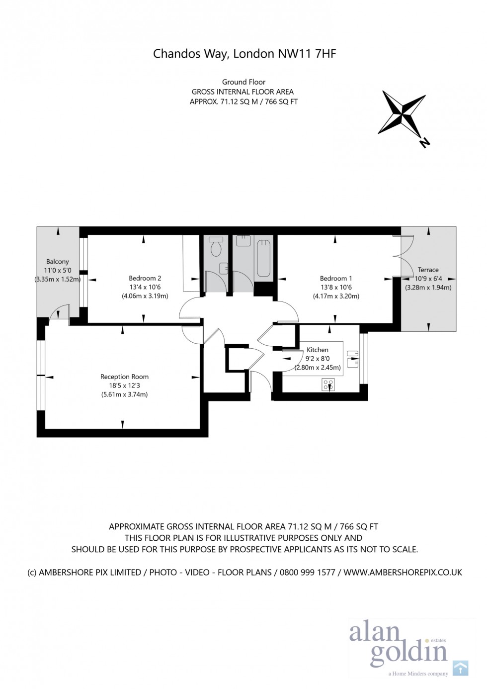 Floorplan for Chandos Way, NW11