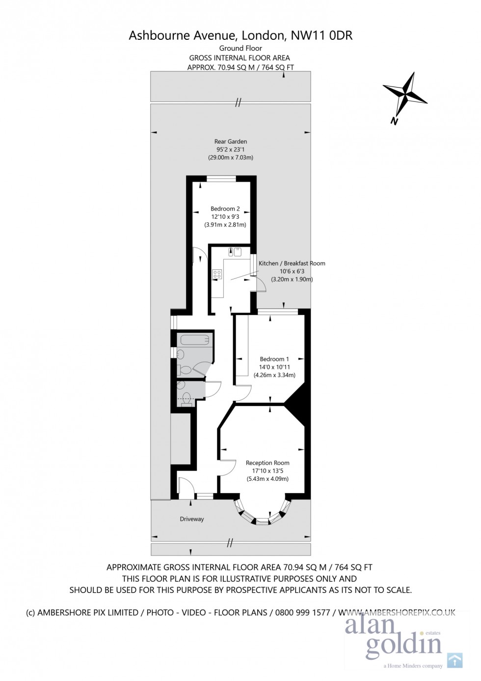 Floorplan for Ashbourne Avenue, NW11